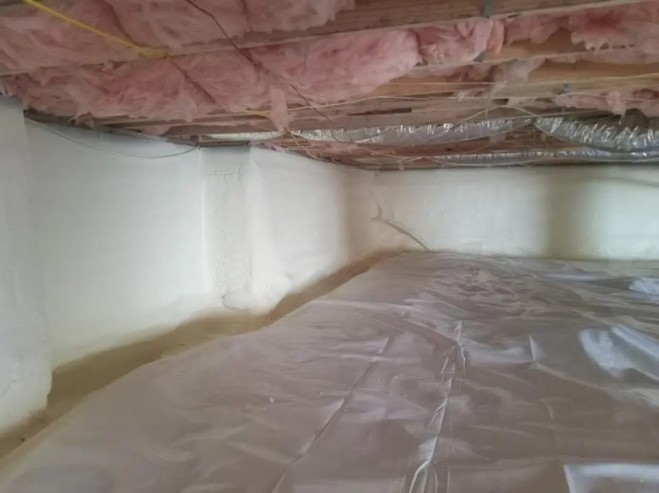 Crawl space encapsulation with closed-cell spray foam for Roof Waterproofing in Jackson